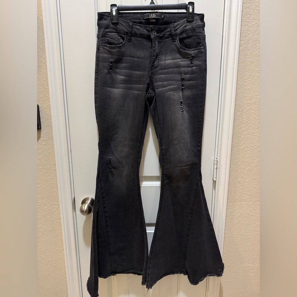 Lucky & Blessed Charcoal Flare Jeans